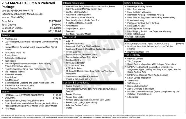 2024 Mazda CX-30 2.5 S Preferred Package