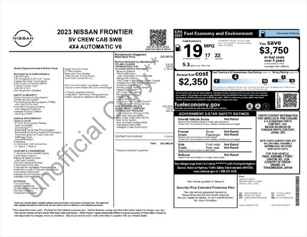 2023 Nissan Frontier Crew Cab SV 4x4 for sale in Albion, MI
