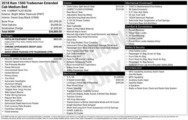 2018 Ram 1500 Tradesman Quad Cab 4x2 64 Box