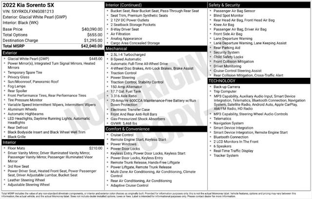 2022 Kia Sorento SX for sale in Roanoke, VA