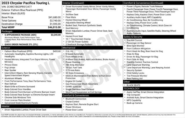 2023 Chrysler Pacifica Touring L