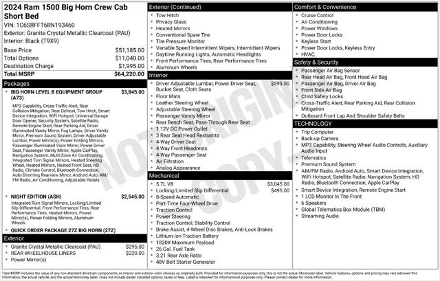 2024 Ram 1500 Big Horn Crew Cab 4x4 57 Box