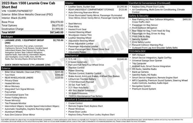 2023 Ram 1500 Laramie Crew Cab 4x4 57 Box for sale in East Hartford, CT