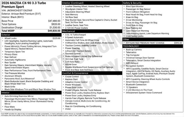 2026 Mazda X-90 3.3 Turbo Premium Sport for sale in Roanoke, VA