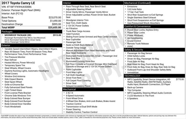 2017 Toyota Camry LE for sale in Schaumburg, IL