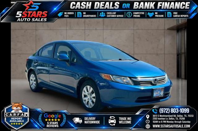 2012 Honda Civic LX for sale in Dallas, TX