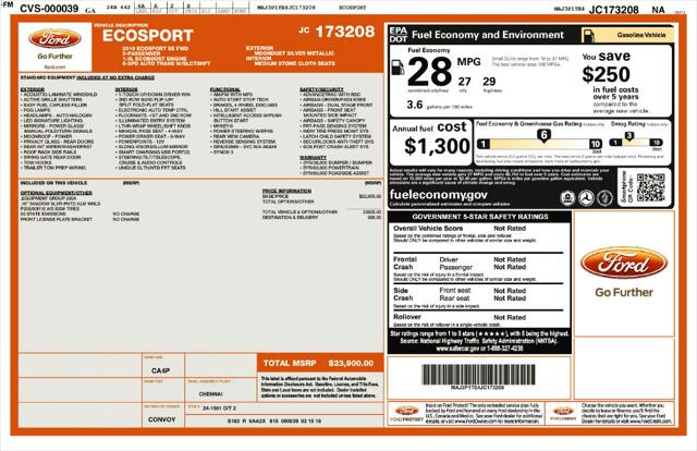 2018 Ford EcoSport SE for sale in Albany, GA