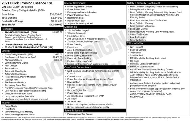 2021 Buick Envision FWD Essence