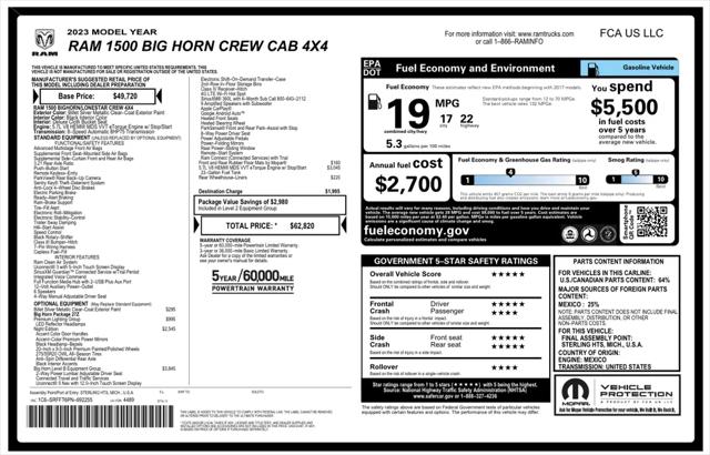 2023 Ram 1500 Big Horn Crew Cab 4x4 57 Box