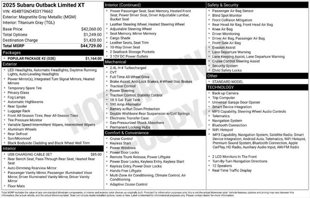 2025 Subaru Outback Limited XT for sale in Libertyville, IL
