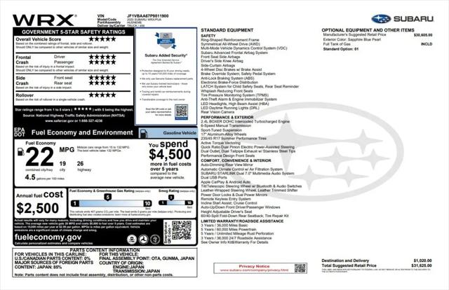 2023 Subaru WRX Standard