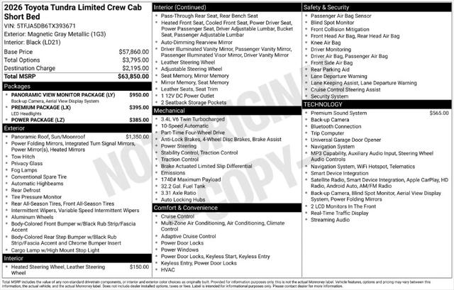 2026 Toyota Tundra Limited CrewMax 5.5 Bed 2026 Toyota Tundra Limited CrewMax 5.5 Bed