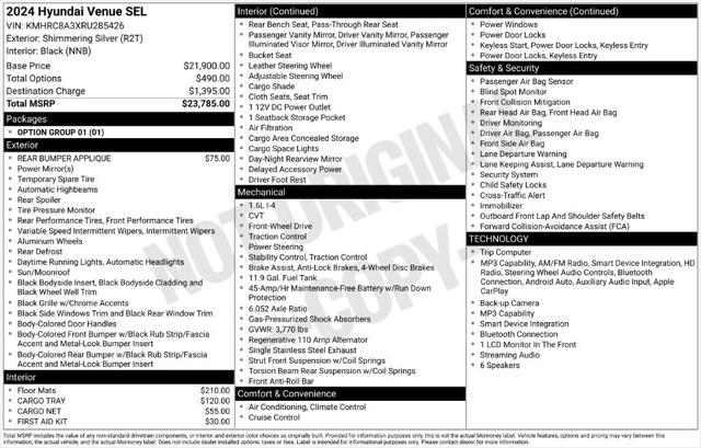 2024 Hyundai Venue SEL 2024 Hyundai Venue SEL
