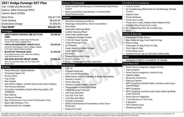 2021 Dodge Durango SXT Plus AWD 2021 Dodge Durango SXT Plus AWD