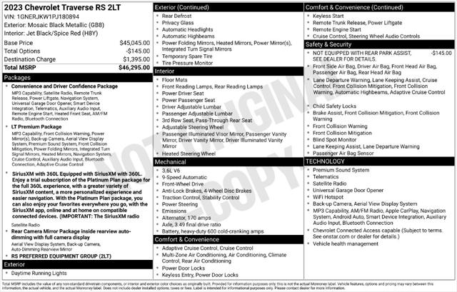 Used 2023 Chevrolet Traverse FWD RS For Sale in Muscle Shoals, AL
