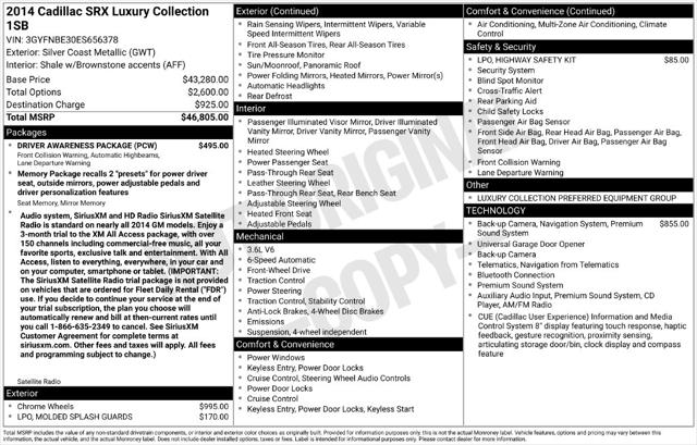 2014 Cadillac SRX Luxury Collection