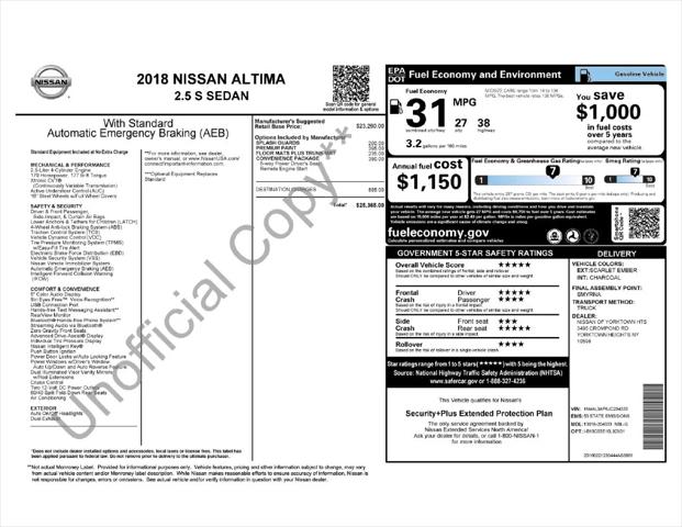 2018 Nissan Altima 2.5 S 2018 Nissan Altima 2.5 S