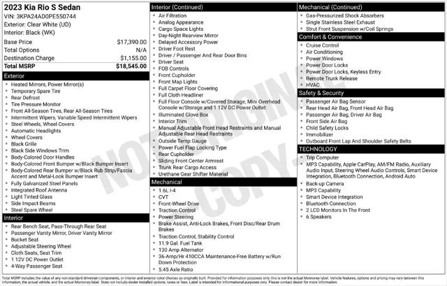 2023 Kia Rio S for sale in Clinton Township, MI