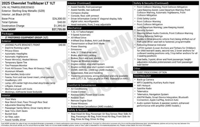 2025 Chevrolet TrailBlazer AWD LT