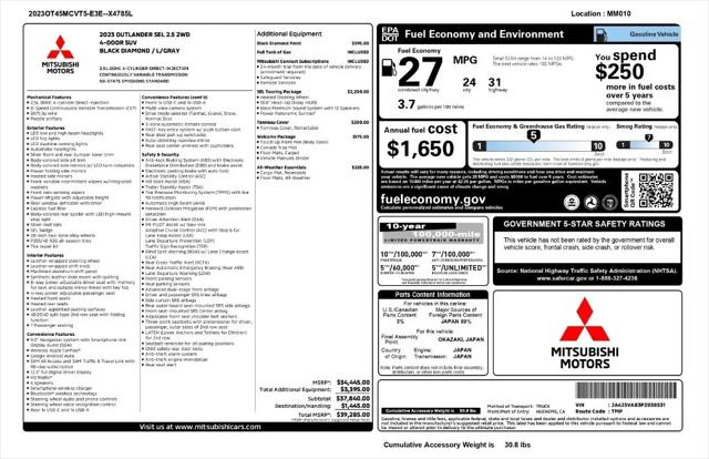 2023 Mitsubishi Outlander SEL 2.5 2WD for sale in Hayward, CA