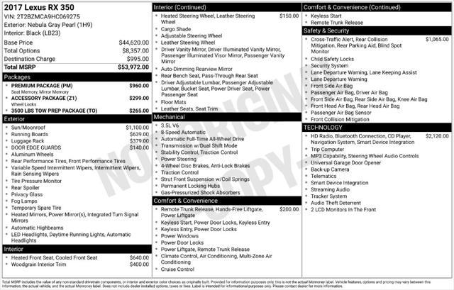 2017 Lexus RX 350 350