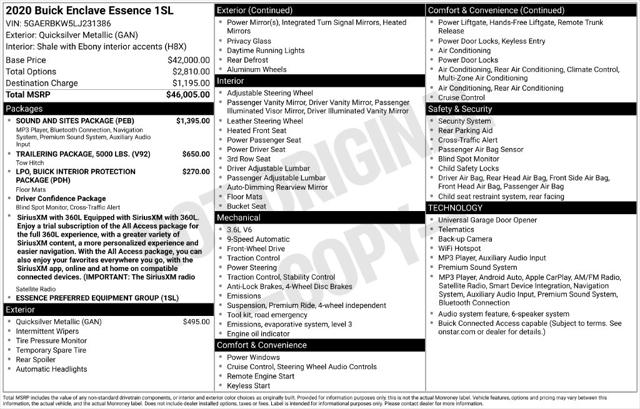 2020 Buick Enclave FWD Essence for sale in Cincinnati, OH
