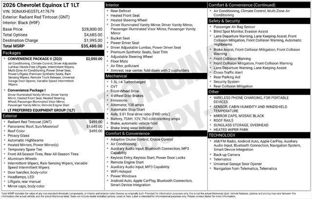 Used 2026 Chevrolet Equinox FWD LT For Sale in Muscle Shoals, AL