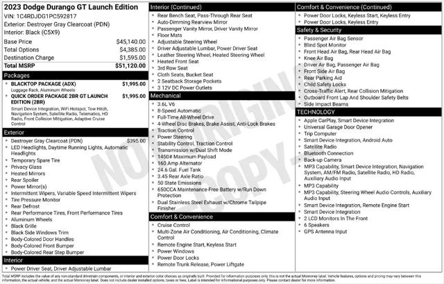 2023 Dodge Durango GT Launch Edition  AWD