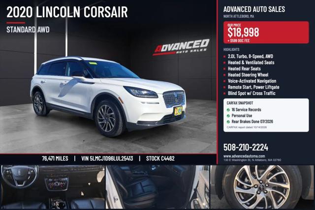 2020 Lincoln Corsair Standard for sale in North Attleboro, MA