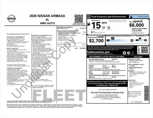 2020 Nissan Armada SL 4WD 2020 Nissan Armada SL 4WD