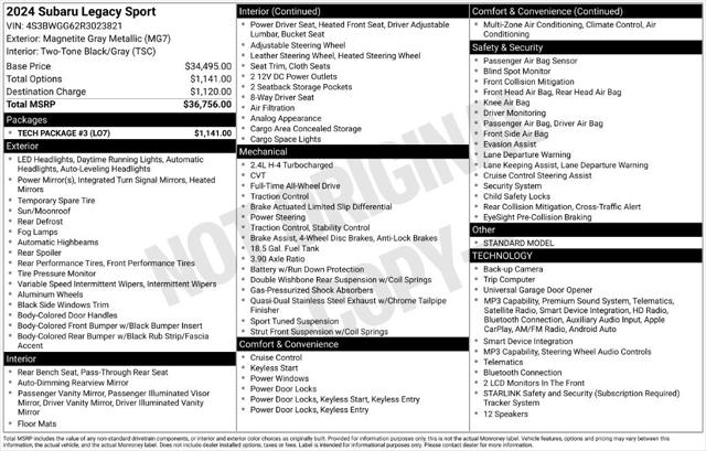 2024 Subaru Legacy Sport 2024 Subaru Legacy Sport