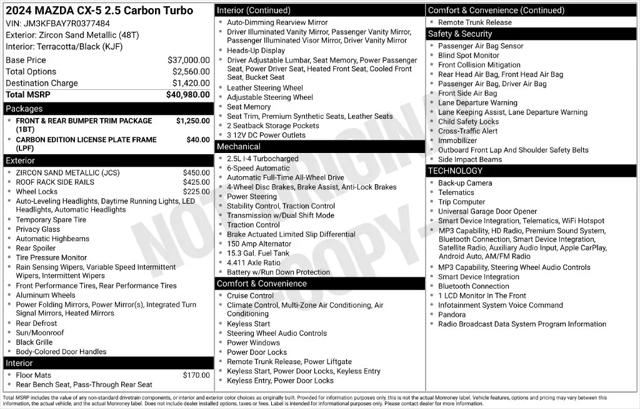 2024 Mazda CX-5 2.5 Carbon Turbo