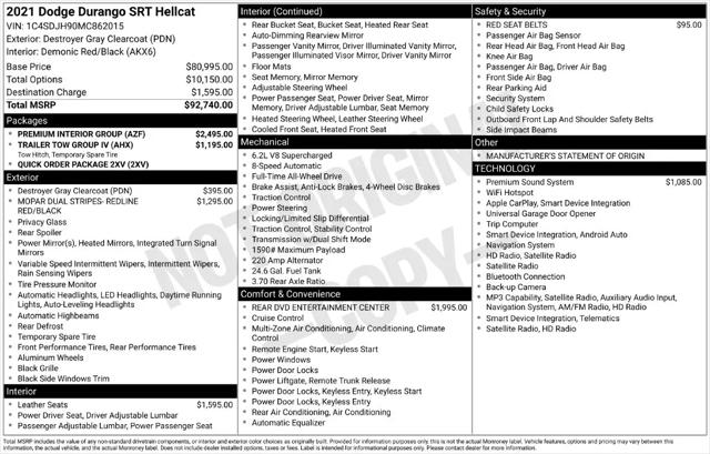 2021 Dodge Durango SRT Hellcat AWD