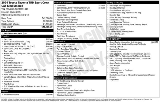 2024 Toyota Tacoma TRD Sport 2024 Toyota Tacoma TRD Sport