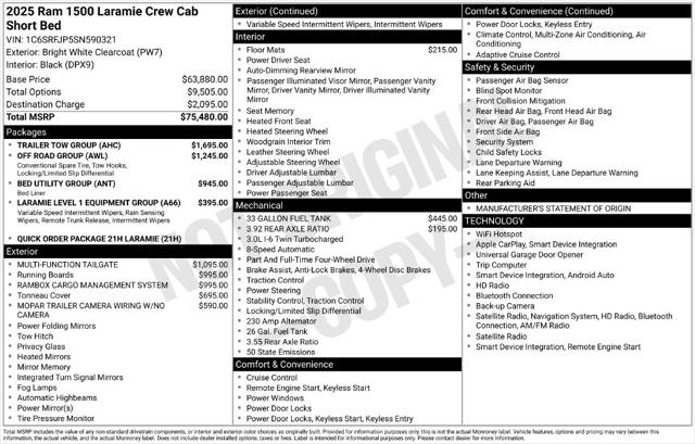 2025 RAM 1500 Laramie Crew Cab 4x4 57 Box 2025 RAM 1500 Laramie Crew Cab 4x4 57 Box