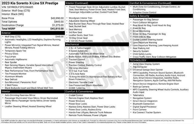 2023 Kia Sorento X-Line SX Prestige 2023 Kia Sorento X-Line SX Prestige