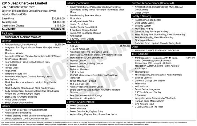 2015 Jeep Cherokee Limited 2015 Jeep Cherokee Limited
