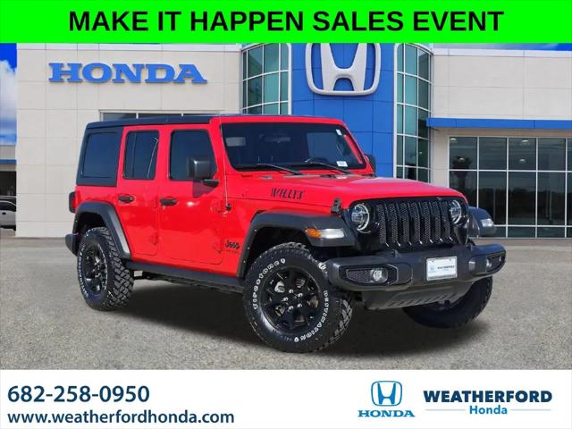 2022 Jeep Wrangler Unlimited Willys 4x4 for sale in Weatherford, TX