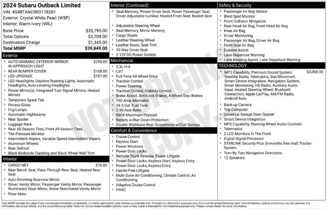 2024 Subaru Outback Limited for sale in Fort Worth, TX