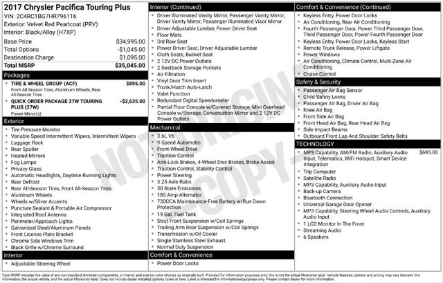 2017 Chrysler Pacifica Touring Plus
