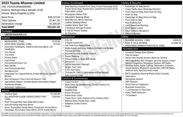2022 Toyota 4Runner Limited 2022 Toyota 4Runner Limited