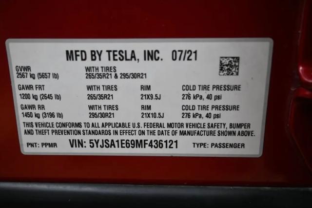 2021 Tesla Model S Plaid Tri Motor All-Wheel Drive