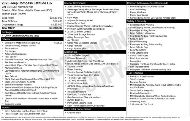 2023 Jeep Compass Latitude Lux FWD 2023 Jeep Compass Latitude Lux FWD