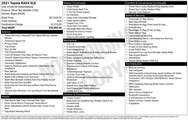 2021 Toyota RAV4 XLE 2021 Toyota RAV4 XLE