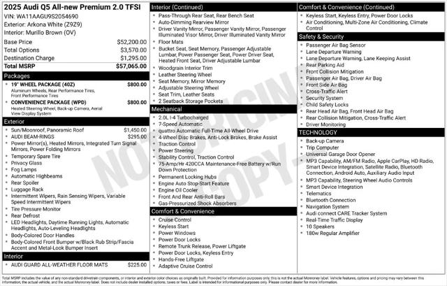 2025 Audi All-new Q5 Premium TFSI quattro S tronic 2025 Audi All-new Q5 Premium TFSI quattro S tronic
