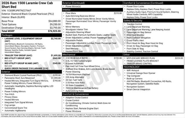 2026 RAM 1500 Laramie Crew Cab 4x4 57 Box 2026 RAM 1500 Laramie Crew Cab 4x4 57 Box