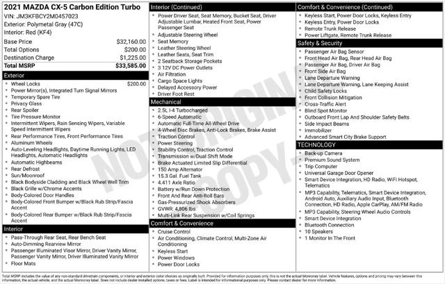 2021 Mazda CX-5 Carbon Edition Turbo 2021 Mazda CX-5 Carbon Edition Turbo